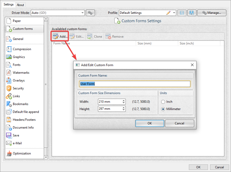 PDFXChange Co Ltd Knowledge Base How do I create custom paper